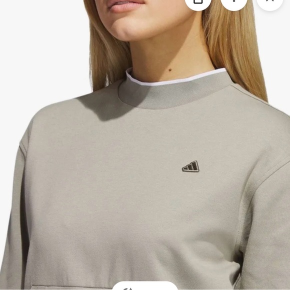 Adidas Women's Go-to Golf Silver Pebble Sweatshirt - Picture 3 of 10